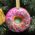 thumbnail image 2 of Cute Donut Pink Glazed Frosted Donut with Sprinkles Bakery Doughnuts Food Lovers Foodie Novelty Holiday Christmas Ornament Xmas Tree Gift (Flat Design Printed on Ceramic, Not 3D), 2 of 3