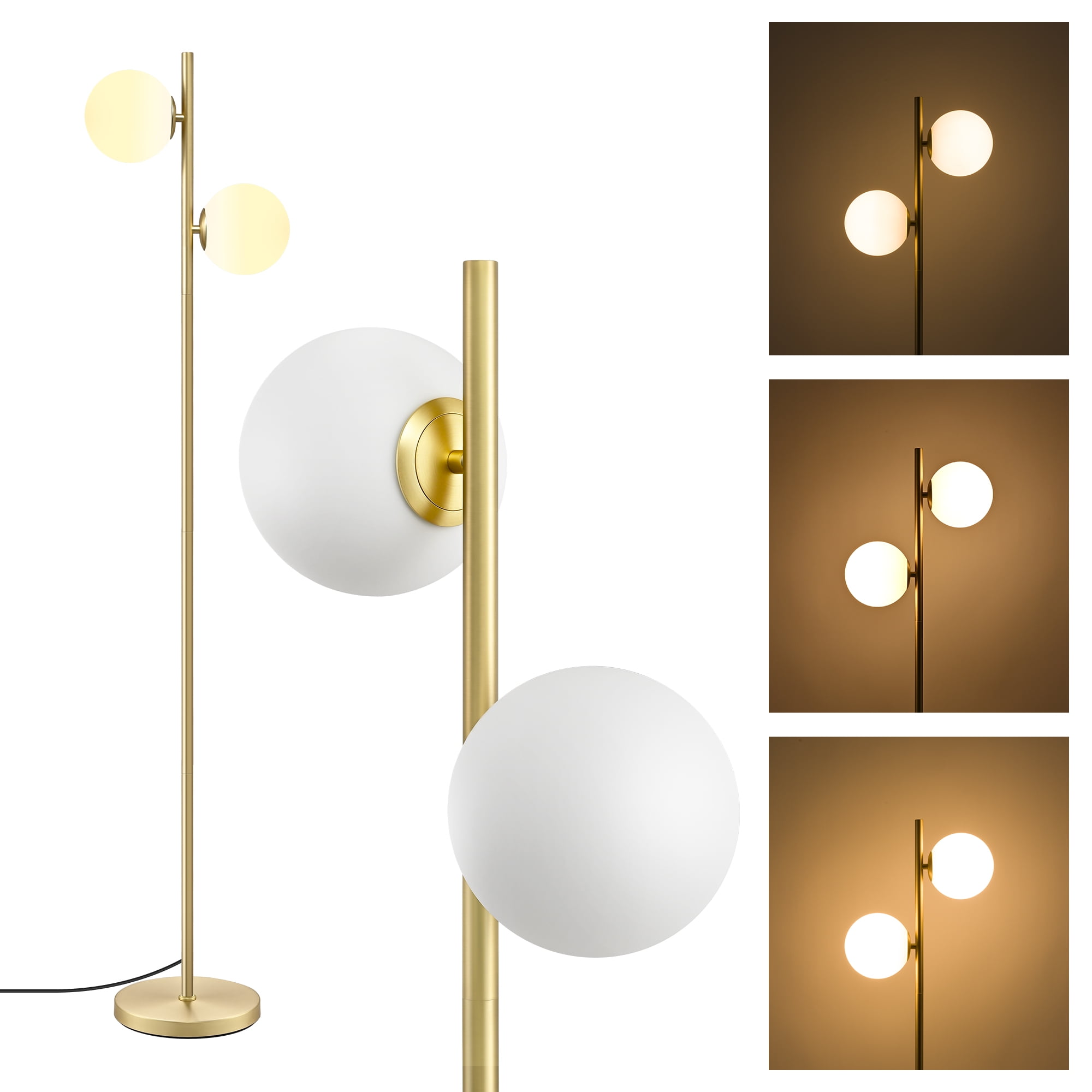 Buy EDISHINE Modern Globe LED Floor Lamp, Dimmable Standing Lamp with 2
