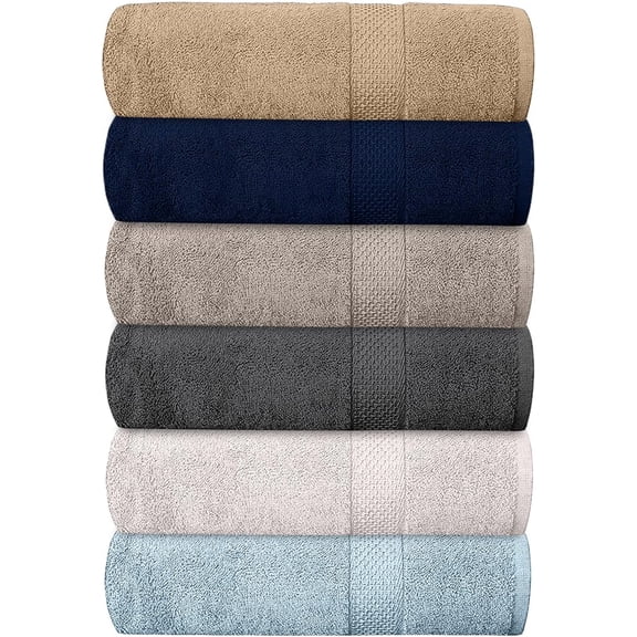 Luxury Bath Towels Pack of 6, Soft, Quick Dry, Absorbent, Ideal for Home, Spa, Gym, Hotels, Daily Use