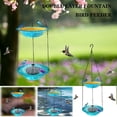thumbnail image 3 of Solar Cascade Hanging Bird Bath Fountain, Double Layer Outdoor Hummingbird Bath with Feeder, Solar Powered Birdbath Water Kit, Decor for Patio Yard Garden, 3 of 7