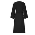 thumbnail image 3 of SCSAlgin Women's Muslim Kaftan Abaya Dress Long Sleeve Self Tie Maxi Dress Middle East Arabian Robe Gown, 3 of 5