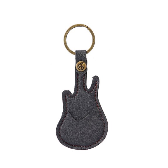 CCOCC Guitar Picks,Unique Guitar Shape Design Guitar Capo,Premium Leather PU Guitar Accessories,Black