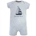 thumbnail image 2 of Hudson Baby Infant Boy Cotton Rompers 3pk, Sailboat, 6-9 Months, 2 of 4