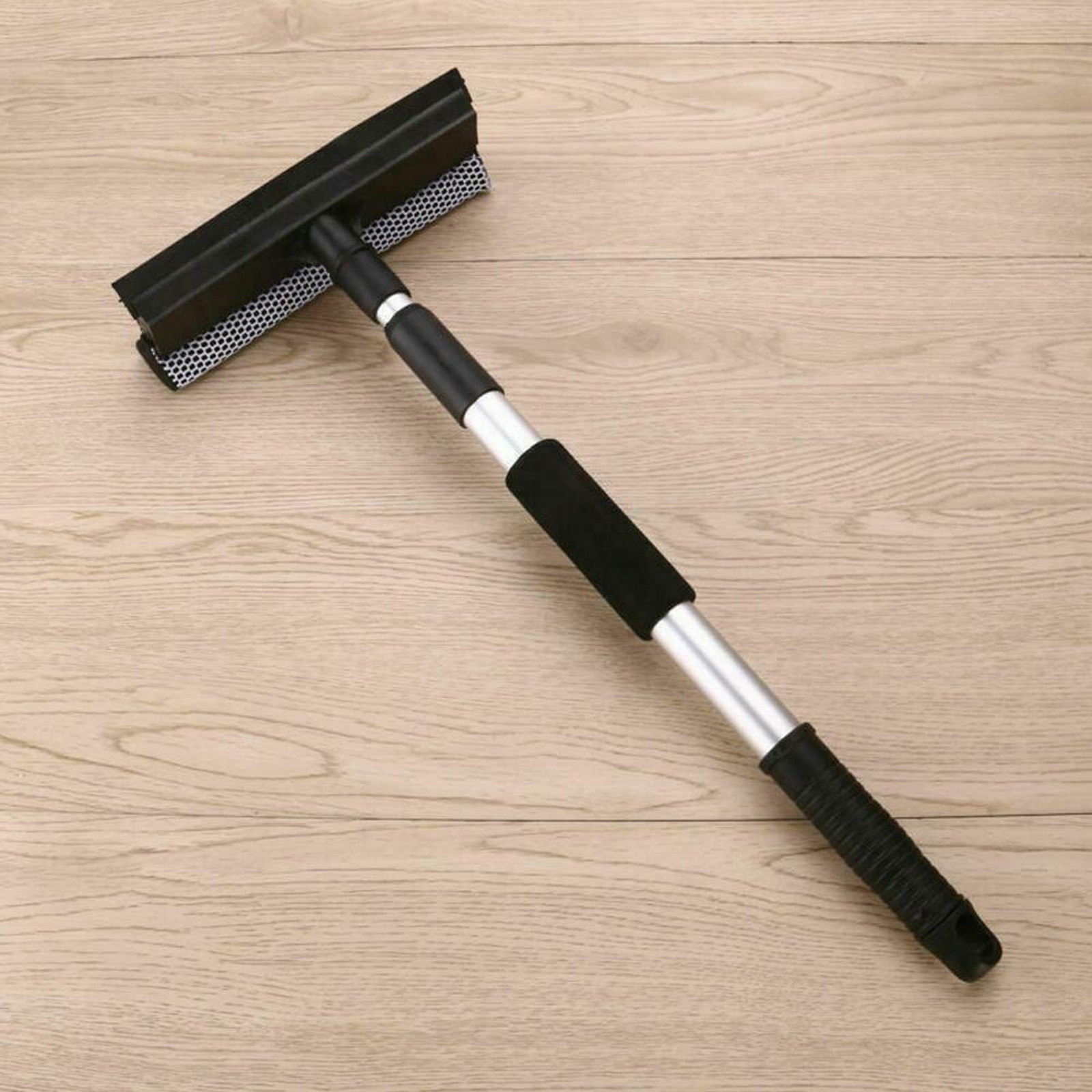 Multi-Use Window Squeegee, 2 in 1 Window Cleaner with Long Extension Pole,  Sponge Squeegee with 30 Long Handle for Gas Station, Glass,Shower,Outdoor  High Window Cleaning 