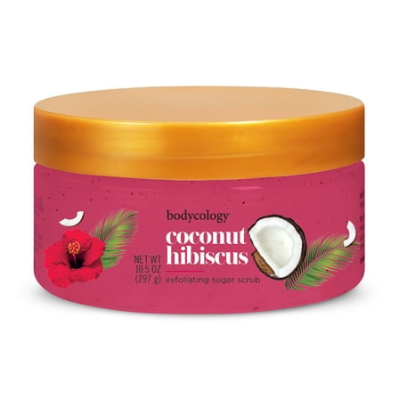 Bodycology Exfoliating Sugar Scrub, Coconut Hibiscus, 10.5 oz