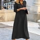 thumbnail image 5 of Vestidos Casuales para Mujer Vestido De Manga Larga con Cuello En V Vestidos Informales Sueltos （Negro）,M, 5 of 6