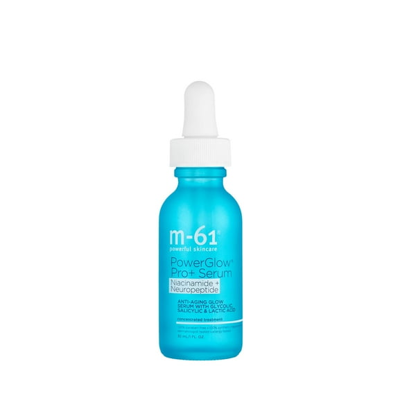 m-61 PowerGlow Pro+ Serum | Resurfacing Niacinamide + Neuropeptide Glow Serum With Powerful BHAs/AHAs, 1 Fl Oz