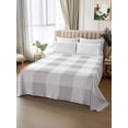 thumbnail image 2 of Grey Plaid Flat Sheets Only Twin XL Size, Soft Breathable Bed Top Sheets for Mattress, Spring Summer Farmhouse Buffalo Checkered Luxury Bedding Flat Sheets for Home Hotel Bedroom Bed Protection, 2 of 9