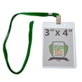 thumbnail image 1 of 10 Pack Premium Vertical 3X4 Badge Holders (3" X 4" Portrait Insert) with Lanyards by Specialist ID (Green), 1 of 4
