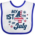 thumbnail image 3 of Inktastic My 1st 4th of July with Striped Stars Boys or Girls Baby Bib, 3 of 4
