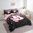 thumbnail image 3 of Manfei Girls Pink Monogrammed Bedding Comforter Set 7-Piece, Personalized Letter B Full Bedding Set, Kawaii Axolotl Cherry Blossoms Fitted Sheet Flat Sheet, Microfiber Bedroom Decor, 3 of 8