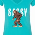 thumbnail image 4 of Inktastic Bigfoot Sassy Happy Sasquatch Women's V-Neck T-Shirt, 4 of 5
