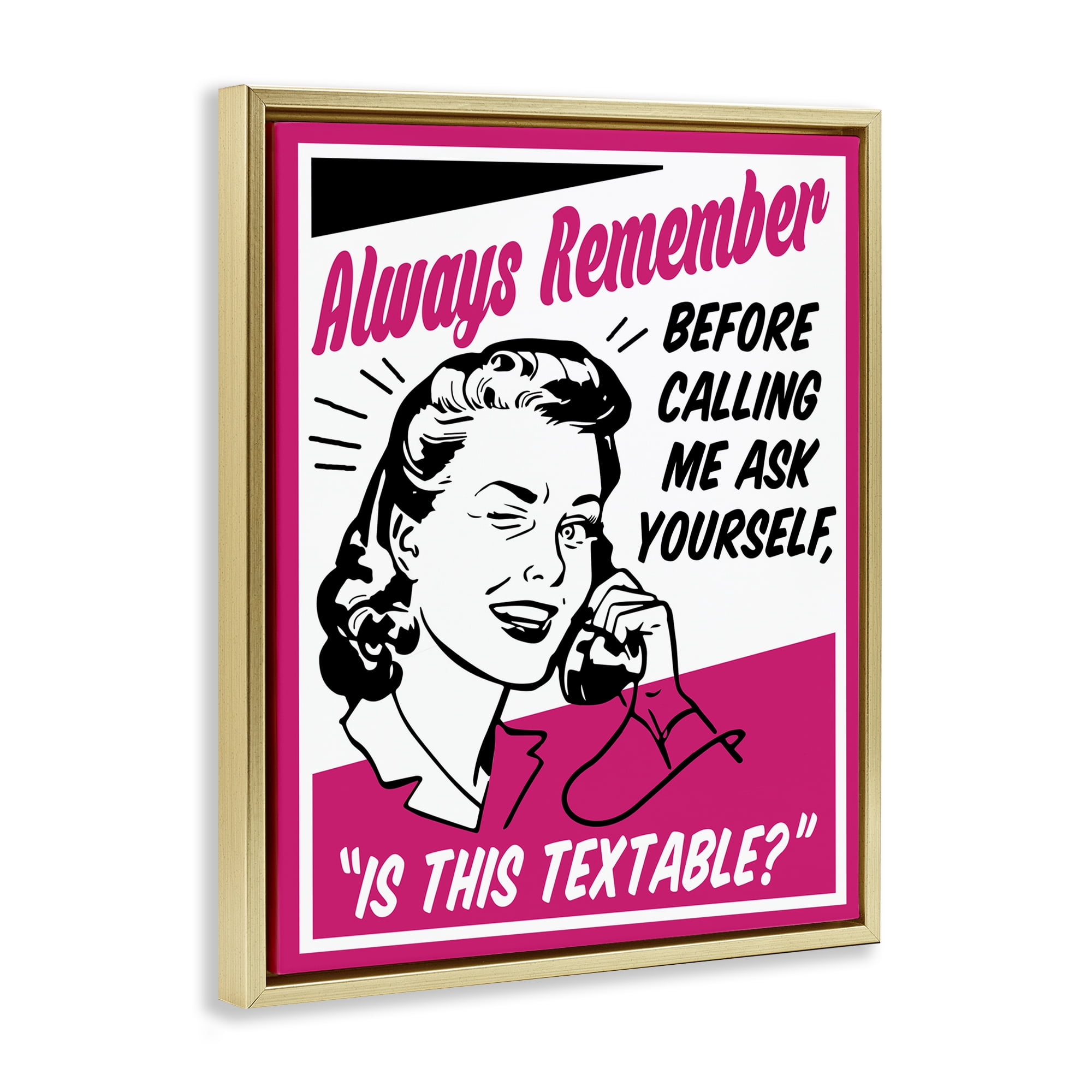Stupell Industries Funny Is This Textable Novelty Painting Gold Floater Framed Art Print Wall Art, 17 x 21