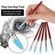 thumbnail image 4 of Pincel de silicona con punta de goma para esculpir, cerámica, arcilla, modelado, para eliminar marcas, bolígrafo de silicona, herramientas para tallar, 5 piezas, color de la imagen, 4 of 5