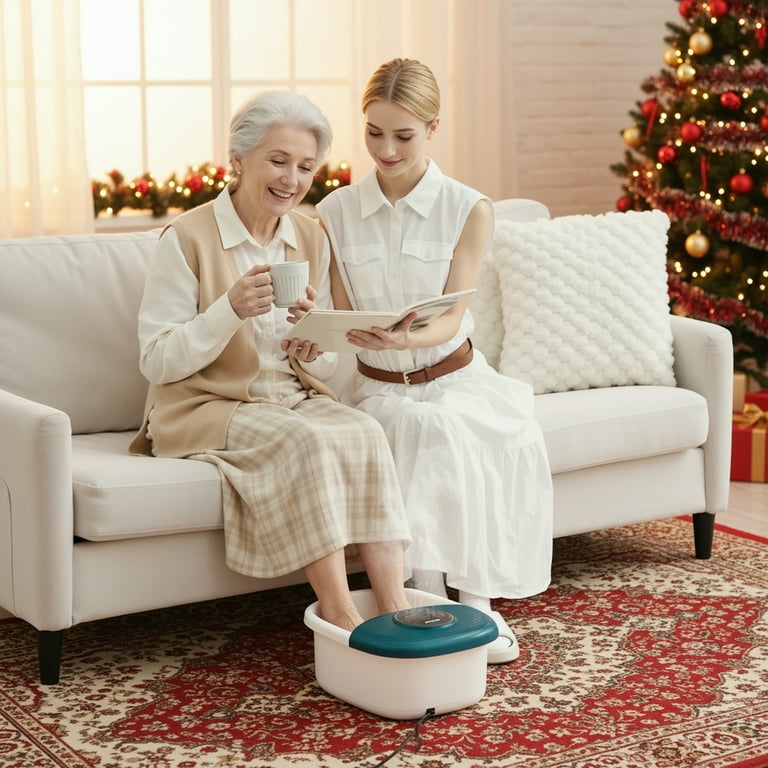 MaxKare Foot Spa Bath Massager, Heated Water, Bubbles, Vibration