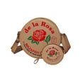 thumbnail image 1 of SET de 2 Piezas: BOLSA y MONEDERO en forma de MAZAPAN, Diseño de Dulce Tipico Mexicano, Forma Redonda, Bandolera, Vini Piel, Moda Kawaii, Estilo Novedoso y Encantador, Color Caramel., 1 of 5