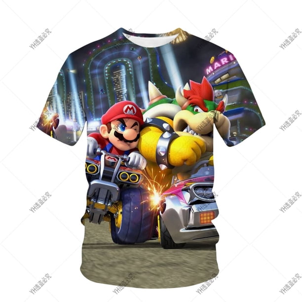 Anime japonés 2023 Super Mario 3d Casual deportes camiseta niños impreso moda manga corta camisa juego de rol Hip Hop Shir4XL heqiyong CONDUJO