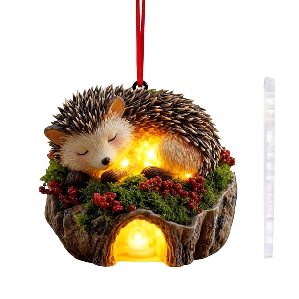 Adornos navideños, adornos navideños, regalos navideños, decoración de animales del bosque de 10 cm, colgante para árbol de Navidad, regalo navideño.