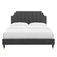 thumbnail image 6 of Modway Sienna Performance Velvet Full Platform Bed in Charcoal, 6 of 10