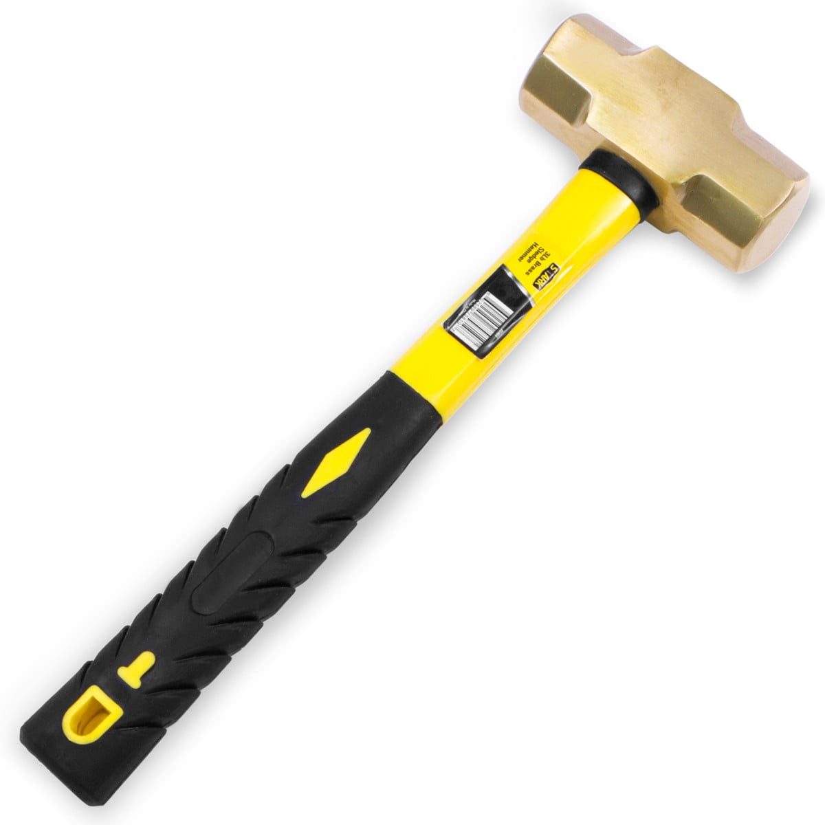 3lb Steel Solid Brass Sledge Hammer Non Sparking Fiberglass Soft