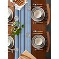 thumbnail image 5 of Table Runner Dresser Scarf 13 x 48 Inch Teal Navy Blue Grey Stripes Texture Table Runners Non-Slip Heat Kitchen Dining Table Decor for Kitchen Farmhouse Indoor Outdoor Home Party, 5 of 7