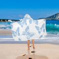 thumbnail image 2 of Yayeee Kids Hooded Towels Toddler Soft Absorbent Beach Bathing Wrap 50" x 23.5", Blue Butterfly, 2 of 5