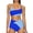 Dark Blue, variant on Womens Bikini Set 2 Piece High Waisted Color Block Swimsuit Spaghetti Straps Bathing Suits Summer Beach Outfits