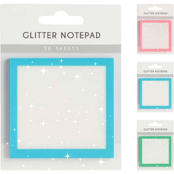 PLPPYFS Glitter Transparent Sticky Notes, Sparkle Memo Stationery, Cute Self Adhesive Note Memo Pads, Transparent Glitter Notepads Stationery, Through Notes, Small to Do List, Office Supplies