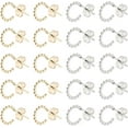 thumbnail image 1 of 20pcs 9.7mm Half Beaded Hoop Earring Stailess Steel Stud Earrings Golden and Metal Color Open Ring Earrings Hypoallergenic Hoop Earrings with Ear Nuts for Jewelry Making Pin:0.7-0.8mm, 1 of 4