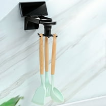 Clearance Czzoypi Key Holders Wall Mount (Black), Commands Hooks Kitchen Retractable Rotating Hook Punch-free Kitchen Wall Shelf Spatula Spoon Kitchenware Storage Rack