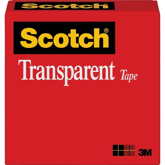 Scotch Transparent Tape, Clear Finish, Cuts Cleanly, Engineered for Office and Home Use, 1/2 x 1296 Inches, Boxed, 1 Roll 600