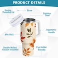 thumbnail image 2 of Yayeee 40oz Stainless Steel Tumbler with Straw and Handle Double-Wall Insulated Travel Water Bottle, Yellow Autumn Leaves, 2 of 8