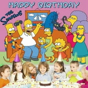 Simpsons Backdrop Banner Party Supplies Background for Photography Kids Birthday Decorations