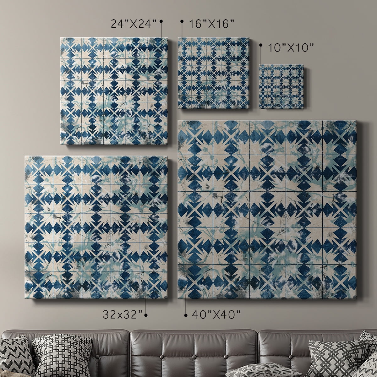 Wexford Home Tile-Dye VI-Premium Gallery Wrapped Canvas, 40" x 40" - Ready to Hang