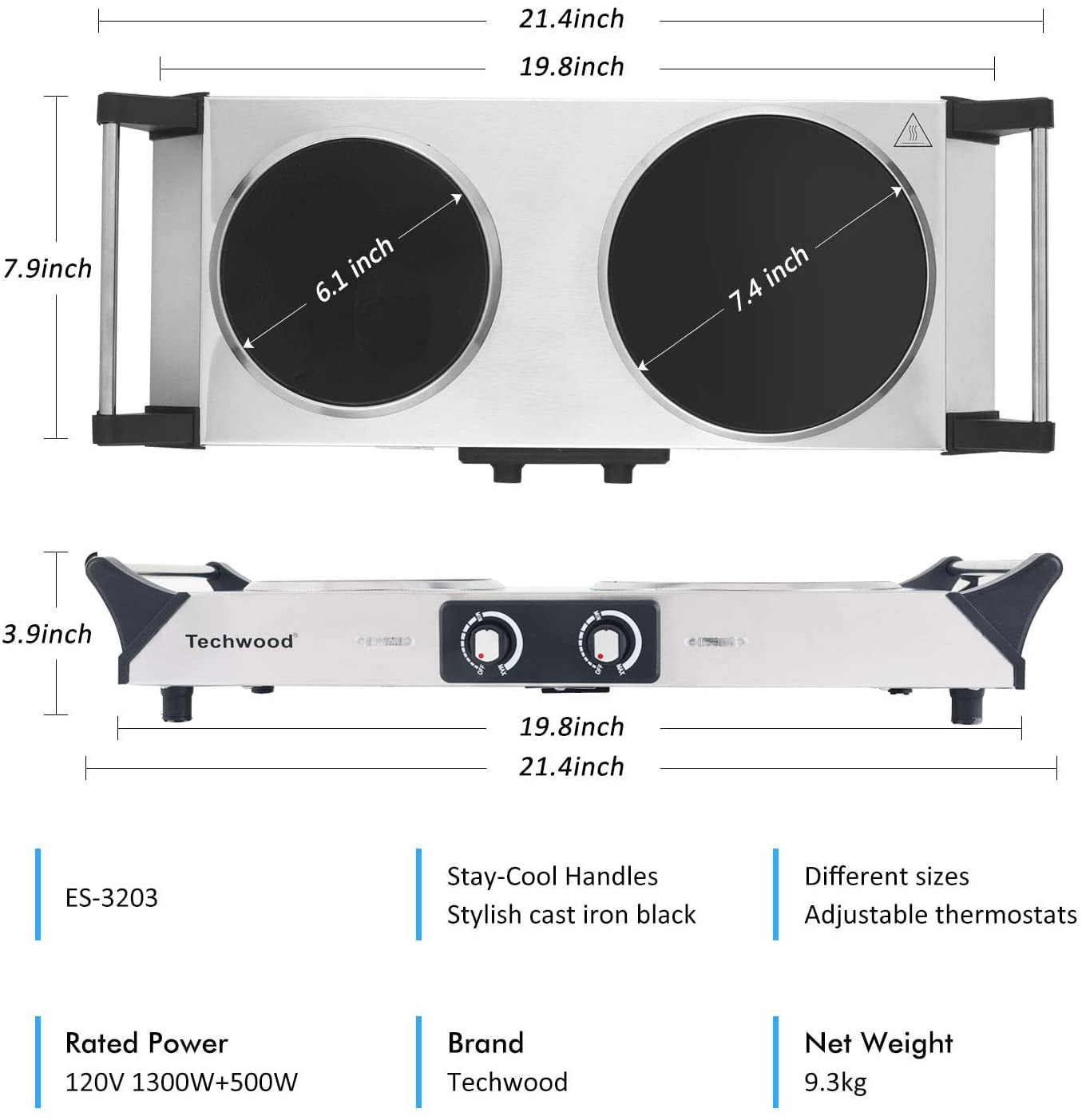 techwood hot plate portable electric stove