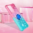 thumbnail image 2 of Clear Case for Xiaomi Poco F5 Pro 5G with Kickstand for Girls Women, Liquid Glitter Sparkle Bling Cute Case Gradient Quicksand Cover for Xiaomi Poco F5 Pro 5G JB Powder Blue, 2 of 14