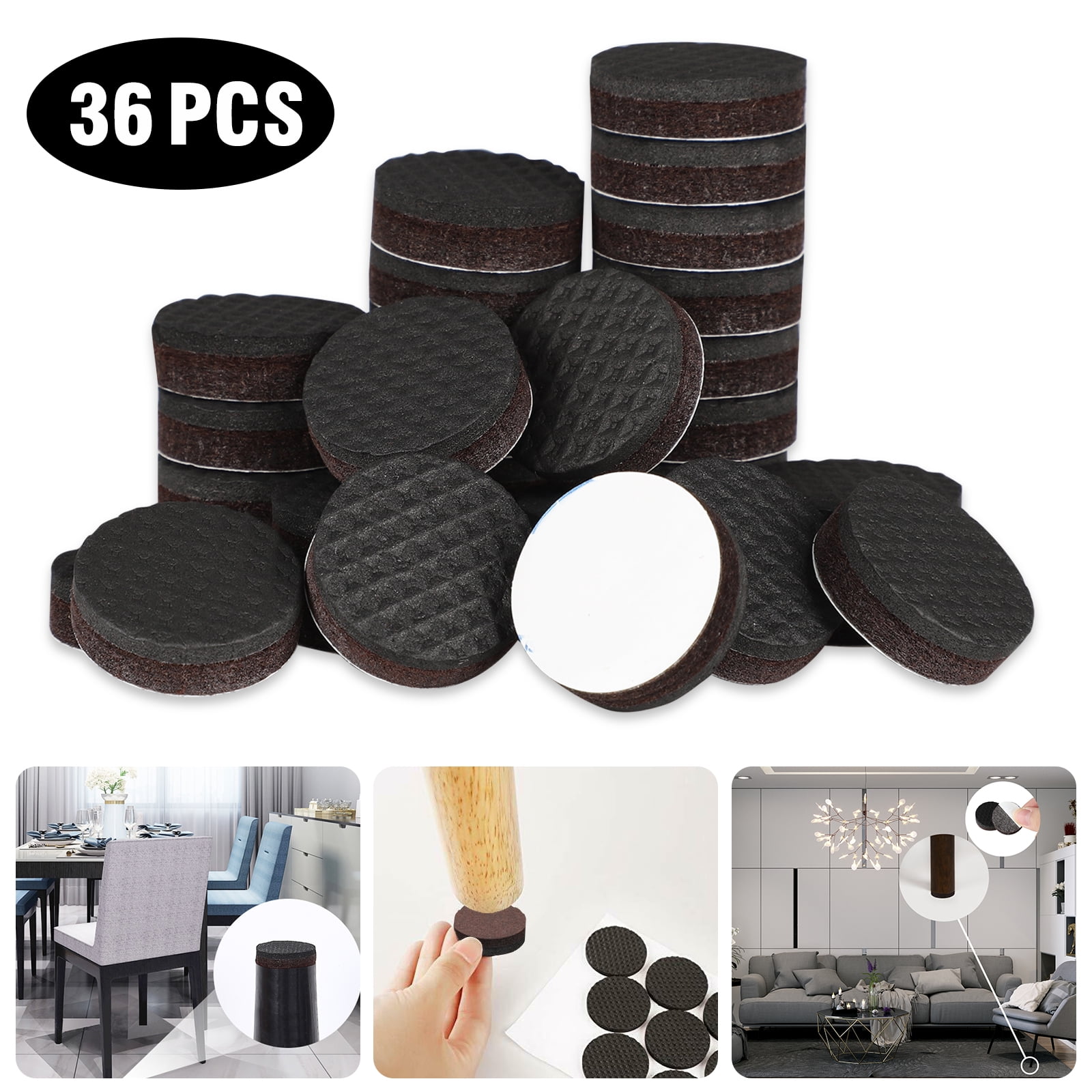 Self Adhesive Felt Pads Protectors Sticky Round Square Assorted Sizes 
