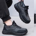 thumbnail image 3 of Mens Winter Boots Trendy Splice Suede Plush Lined Snow Booties Hiking Shoes Casual Lace up Antislip Outdoor Sneakers Black Size 8.5, 3 of 7