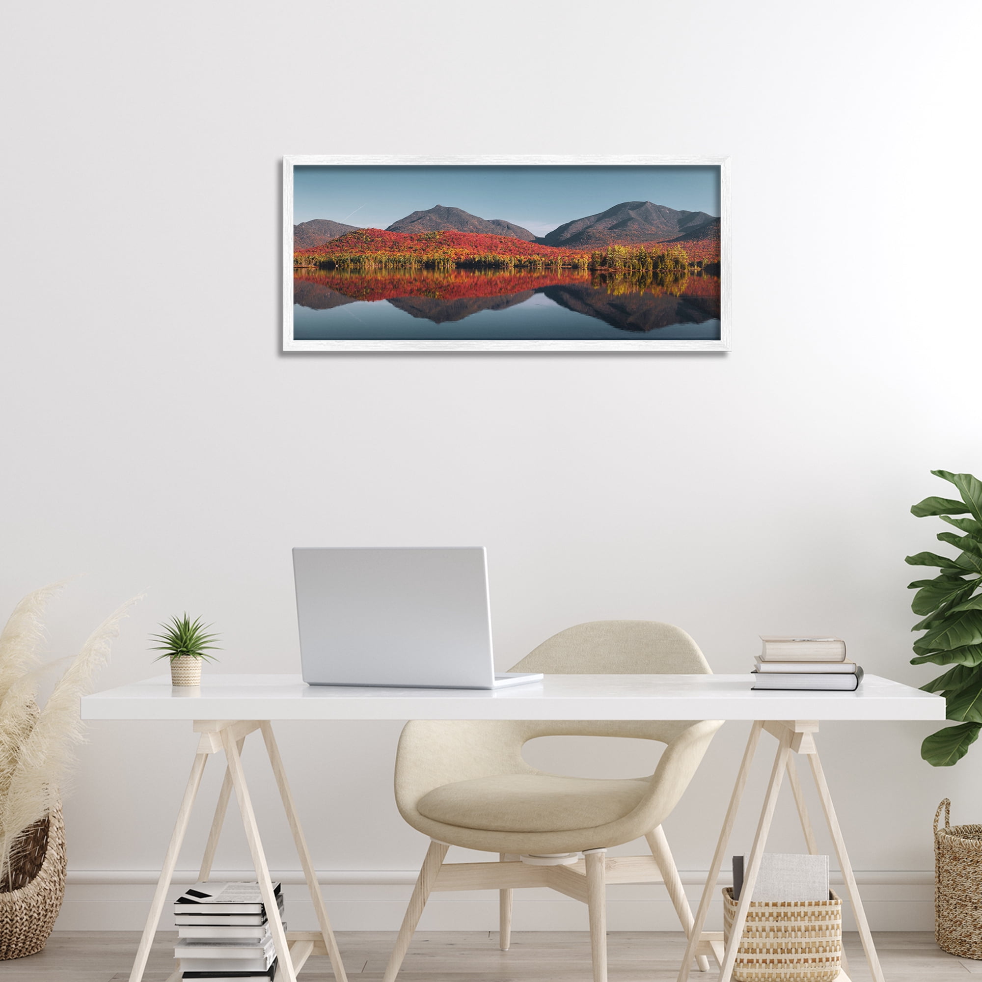 Stupell Industries Autumn Panorama Reflections White Framed Giclee Art, design by Jonathan Zaharek