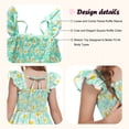 thumbnail image 4 of Actgleam Girls Dress Floral Ruffle Square Neck Sleeveless A-Line Sundress with Tie Back for Summer Beach Party,Green Floral,7-8Y, 4 of 8