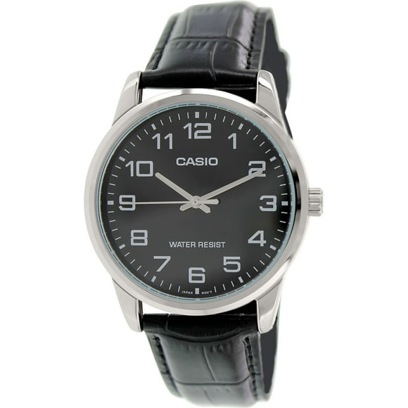 Casio Men's Easy To Read MTPV001L-1B Black Leather Japanese Quartz Fashion Watch