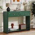 thumbnail image 4 of Wirrytor Green Console Table with 2 Drawers for Entryway, Modern Sofa Table for Living Room, Narrow Sofa Table with Open Storage Shelf, Hallway Table and Couch Table Behind Sofa, 4 of 8