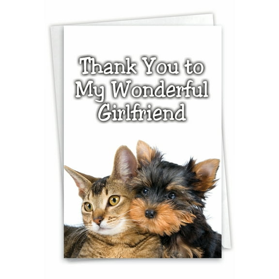 9113 Hilarious Thank You Card ' To My Wonderful Girlfriend Joke ' with Envelope by NobleWorks