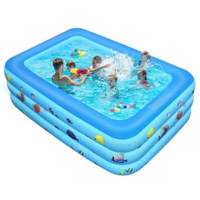 GVDV Inflatable Pool, Durable Thickened Blow up Kiddie Pool for Kids, Toddlers and Adults, BPA-Free Family Swimming Pool, 6.9 x 5 x 1.8 ft, Blue