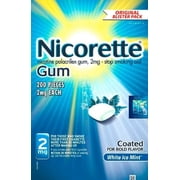 Nicorette White Ice Stop Smoking Gum, 2 mg, 200 Ct
