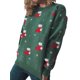 thumbnail image 5 of TRKIYQC Tops de punto de Navidad para mujer, calcetines de manga larga con cuello redondo, suéter informal suelto estampado TRKIYQC moda, 5 of 8