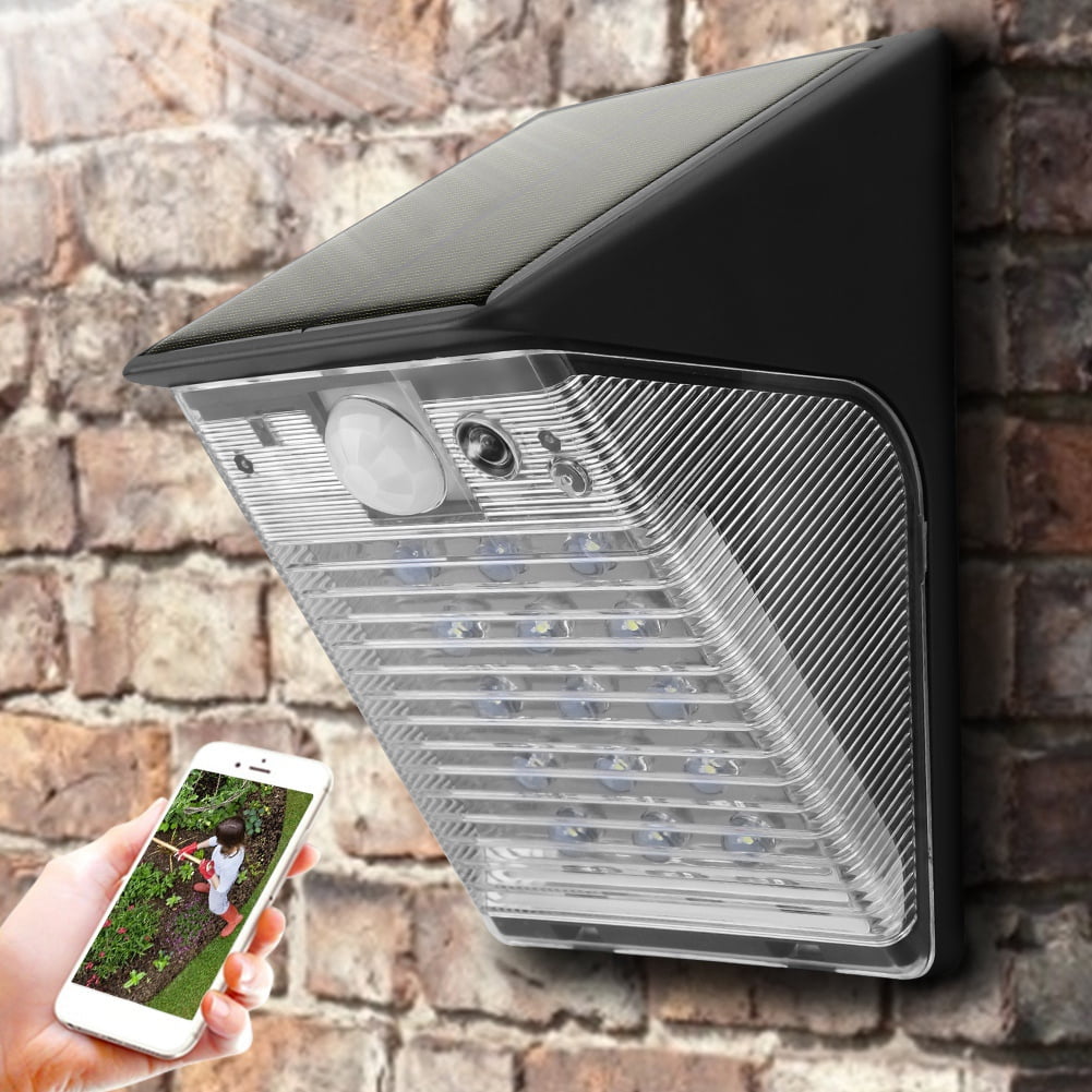 Mgaxyff 1080P WiFi Wireless Outdoor Yard LED Lamp Solar IP65 Waterproof Camera, WiFi Solar