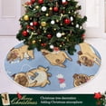 thumbnail image 6 of FMSHPON Funny Cartoon Pug Pattern Xmas Christmas Tree Skirt Stand Mat for Holiday Party Decoration Indoor Outdoor 48 inches, 6 of 6