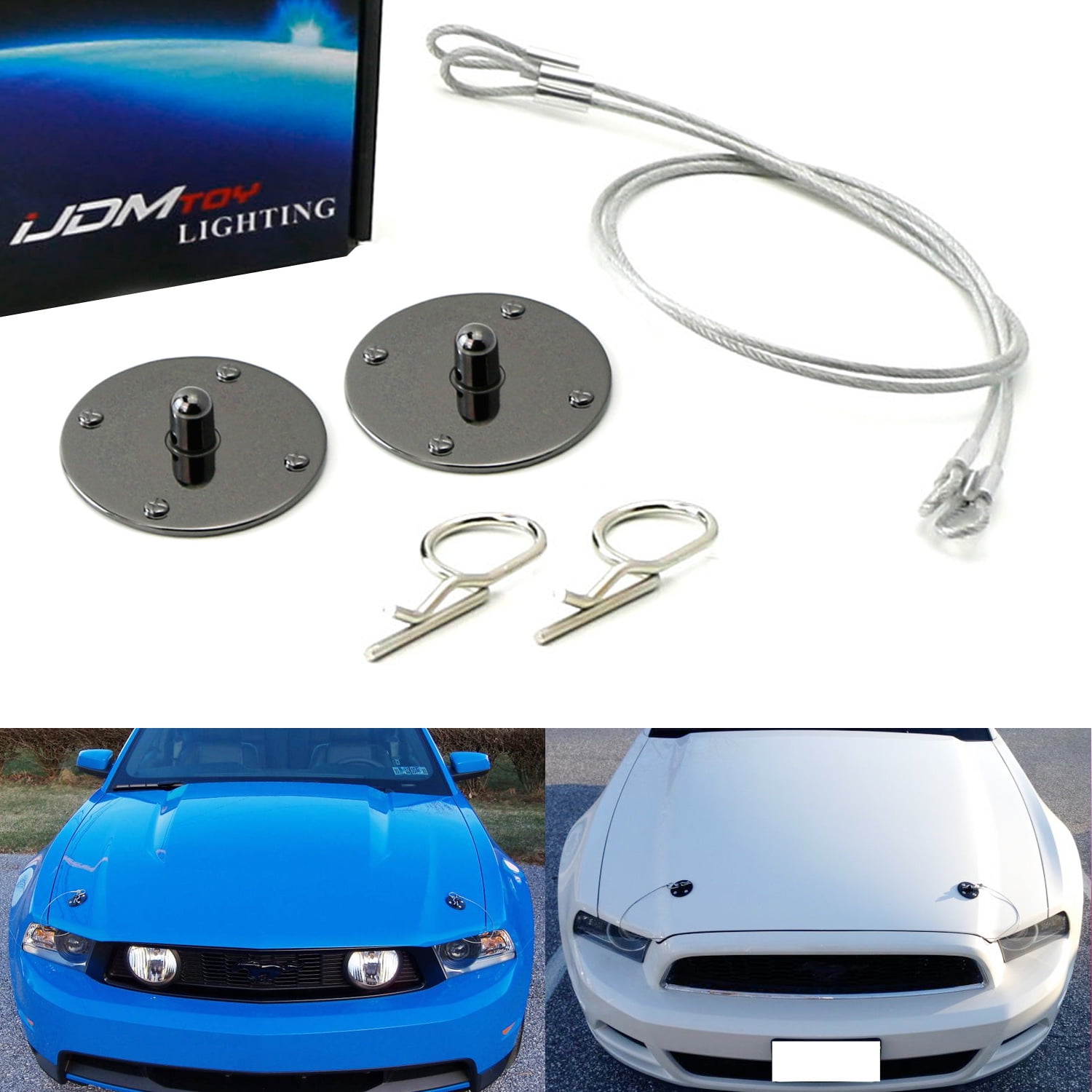 Blue Hood Pin Kit Flip-Over Style for Ford Any Car FREE SHIPPING Mopar Chevy 