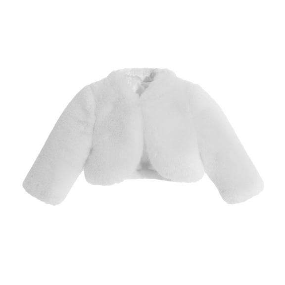 Ekidsbridal Girl Princess Jacket Bolero - Faux Fur Flower Girl Cape Jacket Bolero Fur Cape (Size: M-12)